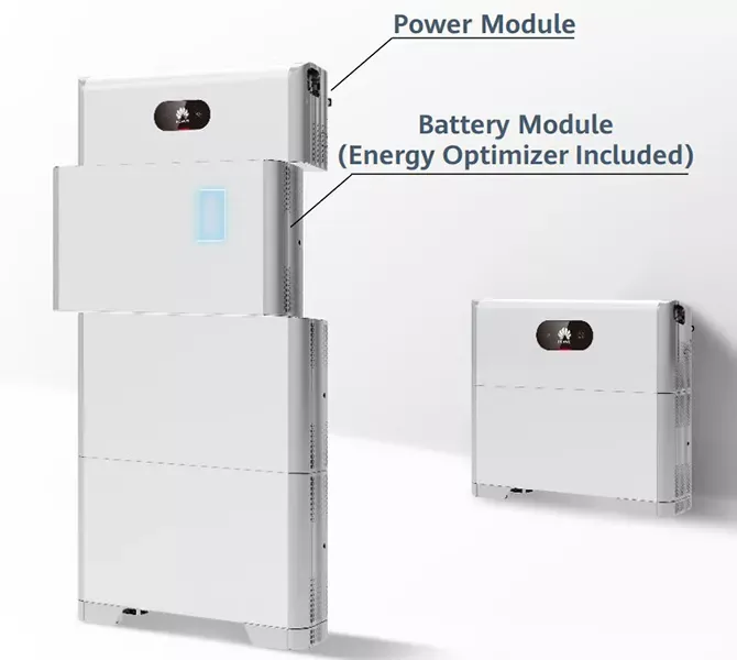 Batteri till solceller, modellen heter LUNA2000. På bilden ser vi 5kW och 15kW kapacitet